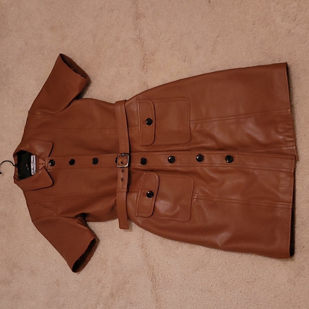 Leather, Tailored dress/belt; Irregular size - see pics:  brand new w/o tags;